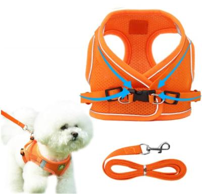 China Travel DETACHED Belt Reflect Light Breathable Mesh Dog Harness Vest Style Accessories Pet Chest Strap Harness for sale