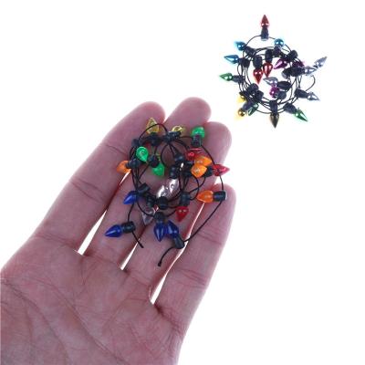 China Cartoon Toy 0.5m 1/12 Dollhouse Miniature A String Multicolor Plastic Christmas Lights For Doll Room Decor Kids Pretend Play Toys for sale