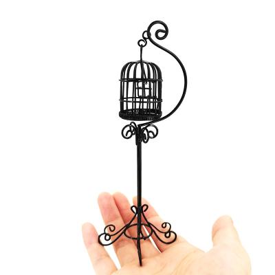 China Cartoon Toy DollHouse Mini Furniture Iron Birdcage Model Garden Courtyard Meat Ornament for Doll Room Decor Accessories Toys Gift for sale