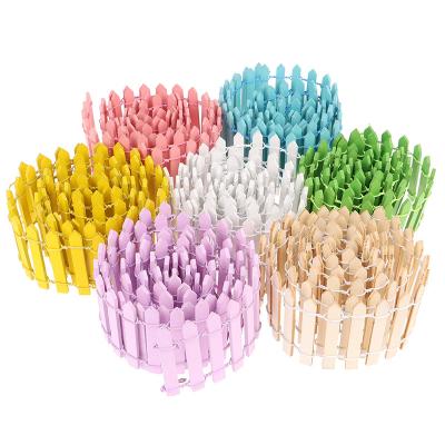 China Cartoon Toy Miniature Small Wood Fencing DIY Micro Fairy Garden Dollhouse Doors Decor Ornament White/Coffee/Pink/Blue Colors for sale