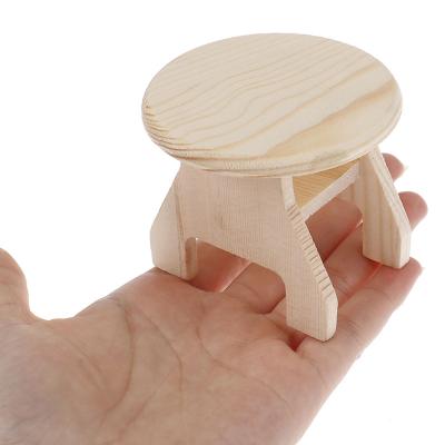 China Cartoon Toy 1:12 Miniature Round Wooden Dollhouse Tea Table Furniture Accessories Model For Doll House Decor Toys for sale