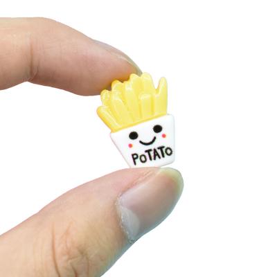 China Cartoon Colorful French Fries Resin Toy Decoration Opens Kawaii Pearl Flatback Cabochon DIY Scrapbook Accessories Buttons for sale