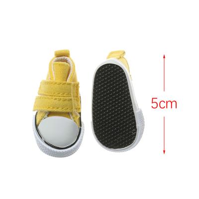 China stuffed & Plush Toy 5cm Length Denim Mini Sneakers 1/6 Scale Doll Shoes High Top Sneakers Playing House Toys Accessories for sale