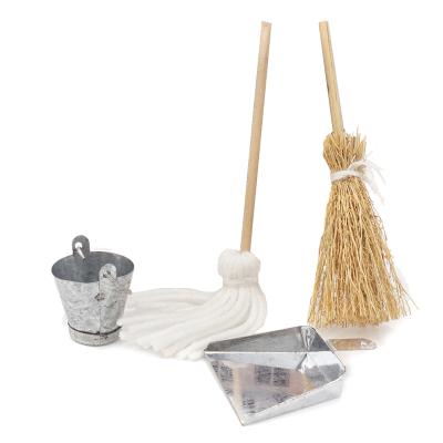 China Cartoon Toy Elf Doll Accessories Miniature Watering Can Sweep Dustpan Broom Bucket Set Tool Kits Classic Cleaning Toys Pretend Play Furniture for sale