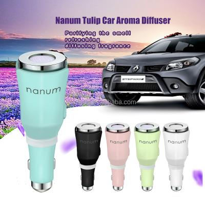 China Color Changing LED Light Car Diffuser EMC CE RoHs 12v Auto Portable Mini Air Purifier Car For Waterless Essential Oils for sale