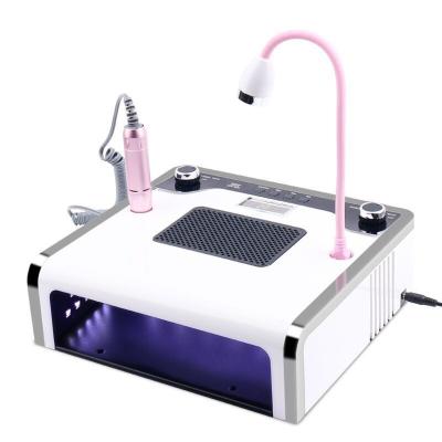 China Nail Drill& Nail Dust Cleaner& Newest Nail Lamp Design 4 in 1 Drill and Nail Lamp for Nail Art Beauty Fade All Function Nail Tools for sale