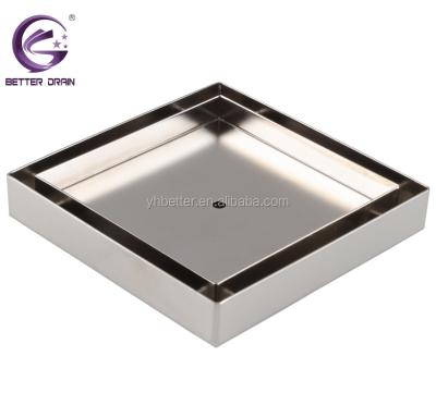 China Square Strainer Stainless Steel Tile Insert 130*130mm Bathroom Drain Cover for sale