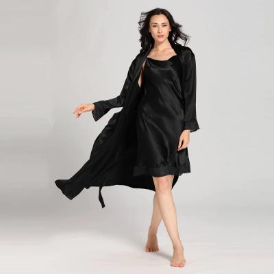 China Luxury Casual Private Label Silk Pajamas Women's Pajamas Breathable 100% Silk Women's Pajamas 3 Pieces Silk Nightgowns for sale