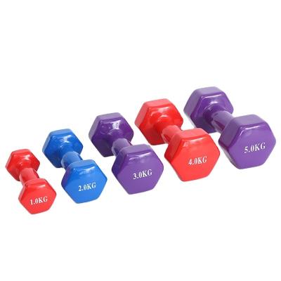 China Home Use 10KG Women Used Vinyl Covered Dumbbells for sale