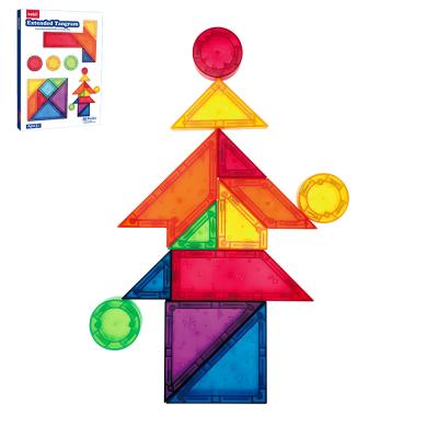 China Kids Toy Magnetic Tangram Toys For Building Blocks ABS Plastic Colorful Magnetic Cube Building Blocks Puzzle Toys Gifts for sale