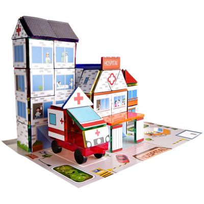 China Hot Selling Magnetic Building Toy KEBO City Magnetic Blocks Educational Magnetic Tiles Building Block Plastic Construction Toys For Children for sale