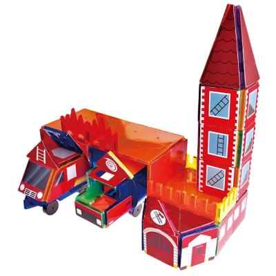 China Building Toy 157 PCS My Magnetic Toy ROD City Fire Station Building Block Building Block Toys Educational Set for sale