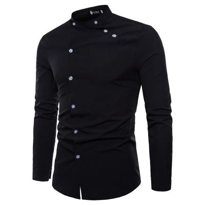 China Anti-pilling Male Cross Shirts Long Sleeve Man Shirt Men Pure Color Shirt for sale