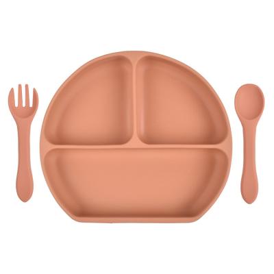 China Modern Custom Dish Fork And Spoon Silicone Baby Dinnerware Set for sale