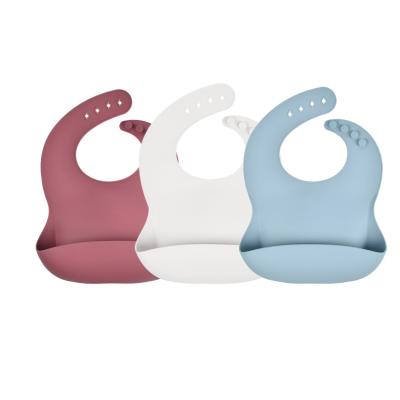 China High Quality Silicone Modern Simplicity Pure Color Baby Bibs No Hurt Tableware for sale