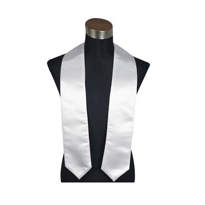 China 72 Inch Satin Polyester Sublimation Graduation Stoles White Graduation Graduation Gown RubySub for sale