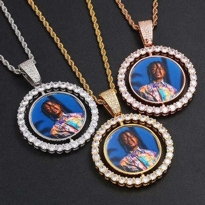 China 2021 New Hip Hop Circle RubySub SL-38 Bling Sublimation Necklace Sublimation Jewelry Turning Blanks for sale