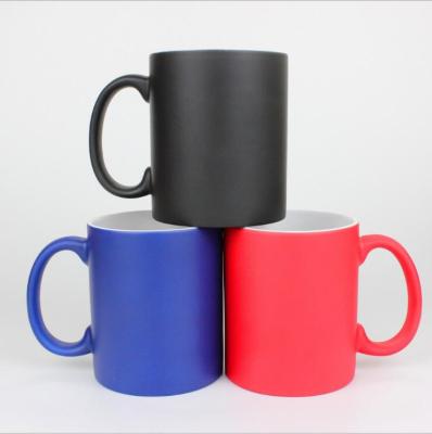 China 11oz Sublimation Viable Matte Color Changing Mug Heat Sensitive Color Changing Mug for sale