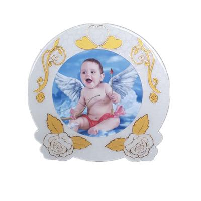 China Trendy Rubysub MD-065 Morden Handcraft Styles Circle Shape Globulite MDF Photo Frame With Sublimation Aluminum Sheet for sale