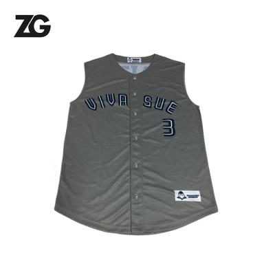 China High Quality Breathable Jjersey Mens Baseball Custom Sublimation Printing Custom Label Gray Baseball Uniform for sale