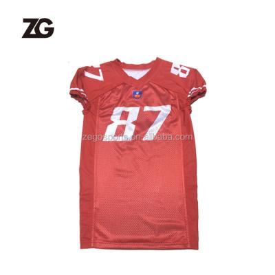 China Customized high quality antibacterial red sublimation design american football uniform for sale