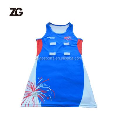 China Dryfit / drop shipping factory wholesale price breathable sublimated print netball dress for game for sale