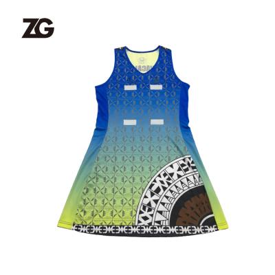 China Breathable Comfortable Professional Sublimation Popular Girl Netball Tennis Custom Dress Uniform for sale