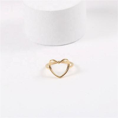 China High End Lead Free Nickel Free 18K PVD Gold Plated Heart Rings Stainless Steel Jewelry Women Gift for sale