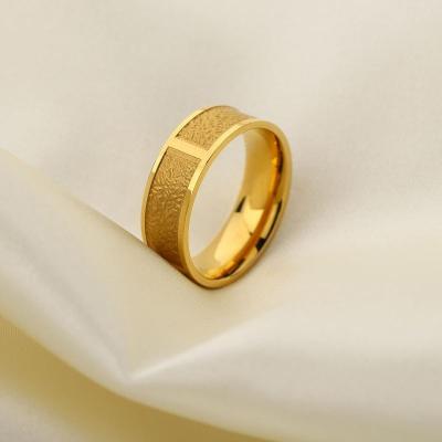 China Minimalist 18K Gold Rings Stainless Steel Jewelry Lead Free Nickel Free High End Gold Plated Women Rings for sale