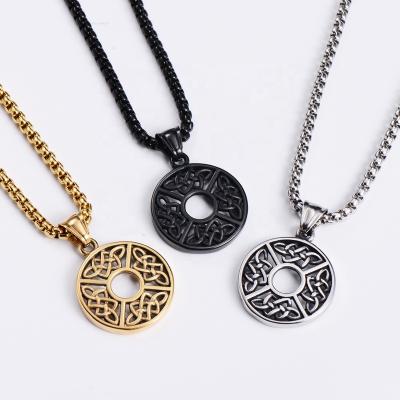 China Men's Punk Stainless Steel Necklace Chains Spiritual Punk Medal Pendant Necklace For Men And Boys for sale