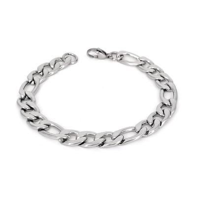 China Fashionable Environmental Friendly Stainless Steel 18K 9.5mm Gold Plated Women's Minimalist Chunky Figaro Chain Choker Bracelet Jewelry for sale