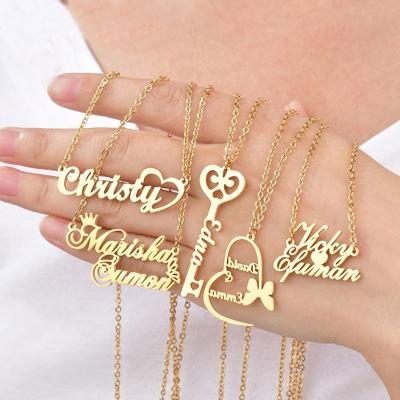 China Not Fade Drop Shipping Personalized Jewelry 18K Gold Plated Stainless Steel Custom Name Necklace For Women for sale