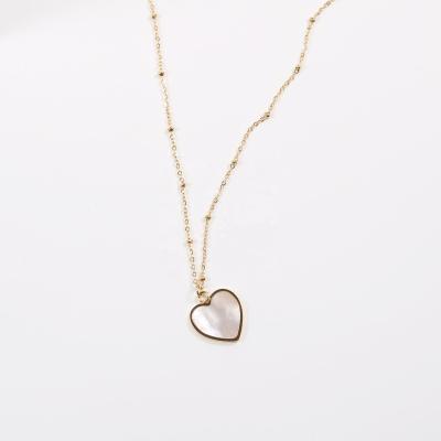 China CLASSIC Tarnish Free Minimalist PVD Plated Simple Shell Heart Pendant Necklace Waterproof Gold Jewelry SETS for sale