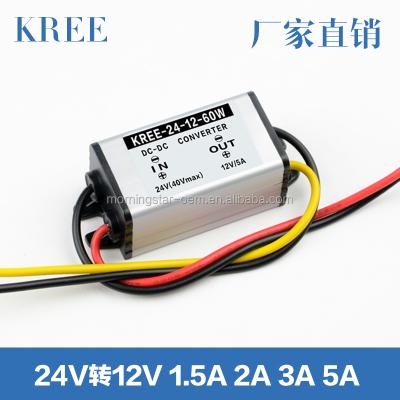 China Output Short Circuit 24Vto12V DC Buck Converter Module 24Vto12V Buck Converter 12V1A2A3A5A Car Step-Down Power Supply Module for sale