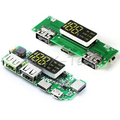 China Dual LED Micro USB 5V 2.4A / Type-C USB Mobile Power Bank 18650 Module Lithium Battery Charger Board Charging Circuit Protection 6.5*2.5*1CM for sale