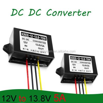 China High Quality DC DC Step Up 12V to 13.8V 5A 70W Power Supply Converter Pumps LED Car Display Regulator Module 58*40*22 mm for sale