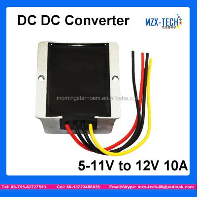 China OEM 120w 5-11v 6v 7v 8v 9v 10v 11v 5v to 12v 10A constant current short circuit step up converter switch unit power supply 74*74*32mm for sale