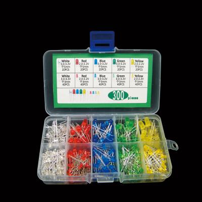 China 300PCS/Kit Red/Yellow/Blue/Green /White - Short Feet - Lights 5 Colors - 3MM 5MM LED 5MM Light Emitting Diode 3MM Led for sale