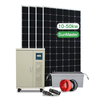 China Commercial With Outlet 10Kw 15 Kw 20Kw Price Kit Panel Home Photovoltaic Off Grid Solar Power System for sale