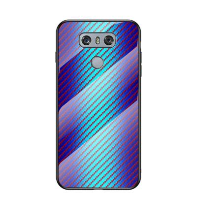 China Shockproof Luxury Hybrid Carbon Fiber Cell Phone Case Colorful Glass Cover For LG G6 for sale