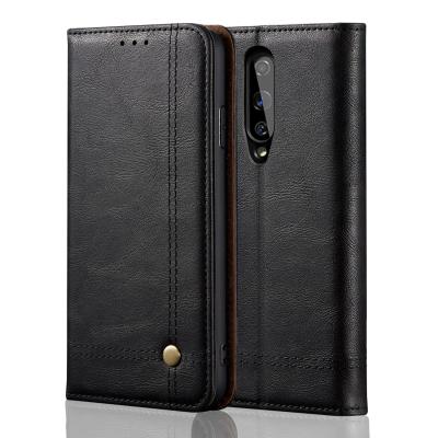 China Parchute Customized Wallet Case with Card Slots and Magnetic Cell Phone Compartment Flip Folio Cowhide Pattern Leather Cases for sale