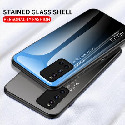 China Anti-drop color case for vivo v19 phone case for vivo X60pro phone cover tpu glass and PC cellphone case for sale