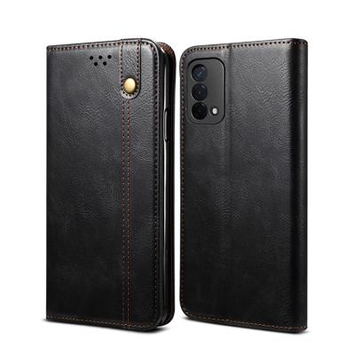 China Latest Anti-fall Style Fashion PU Leather Cover Oil Wax Pattern Wallet Phone Case For OPPO A93 2021 for sale