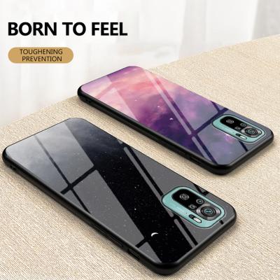 China 2021 Hot Anti-fall Amazon Sky Series TPU Shockproof Waterproof Waterproof Starry Glass Case For Xiaomi Redmi Note 10 for sale