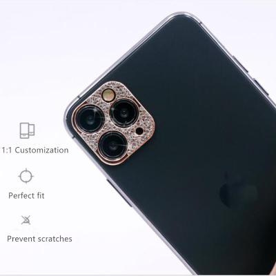 China Bling Diamond Bling Diamond Camera Lens Protector Film For iPhone 13 Pro Max Diamond Glitter Lens Protector Fashion Cover For iPhone 11 for sale