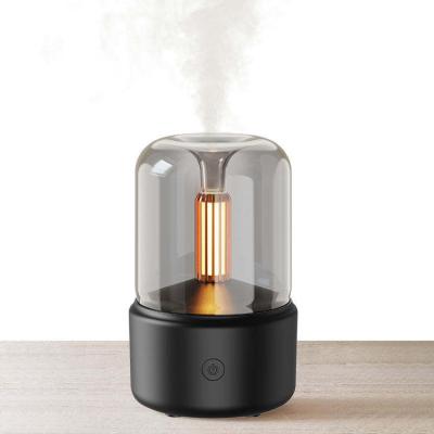 China 2023 New Arrival 120ml 3D Candle Car Cool Mist Humidifiers Portable Home Aroma Diffuser With Night Light for sale