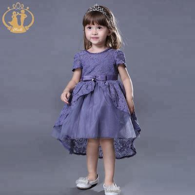 China High Grade Embroidery Satin Dress Antistatic Design For Baby For Party for sale