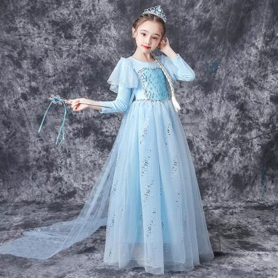 China Cheap Price Polyester Princess Snow White Dress Snow Queen Girl Dress Kids Cosplay Costume Bluey Clothes for sale