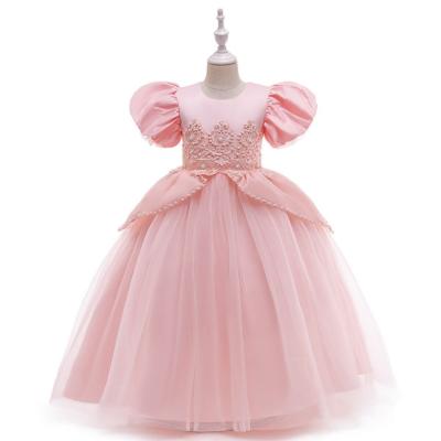 China Breathable AGILE Mardi Gras Girls Princess Ariel Cosplay Dress Pink Embroidered Beading Girls Puffy Tulle Dress Kids Clothing for sale