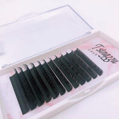 China Natural Black Private Label Long Volume Extensions Mink Eye Lashes Blooming Individual Flat Eyelash for sale